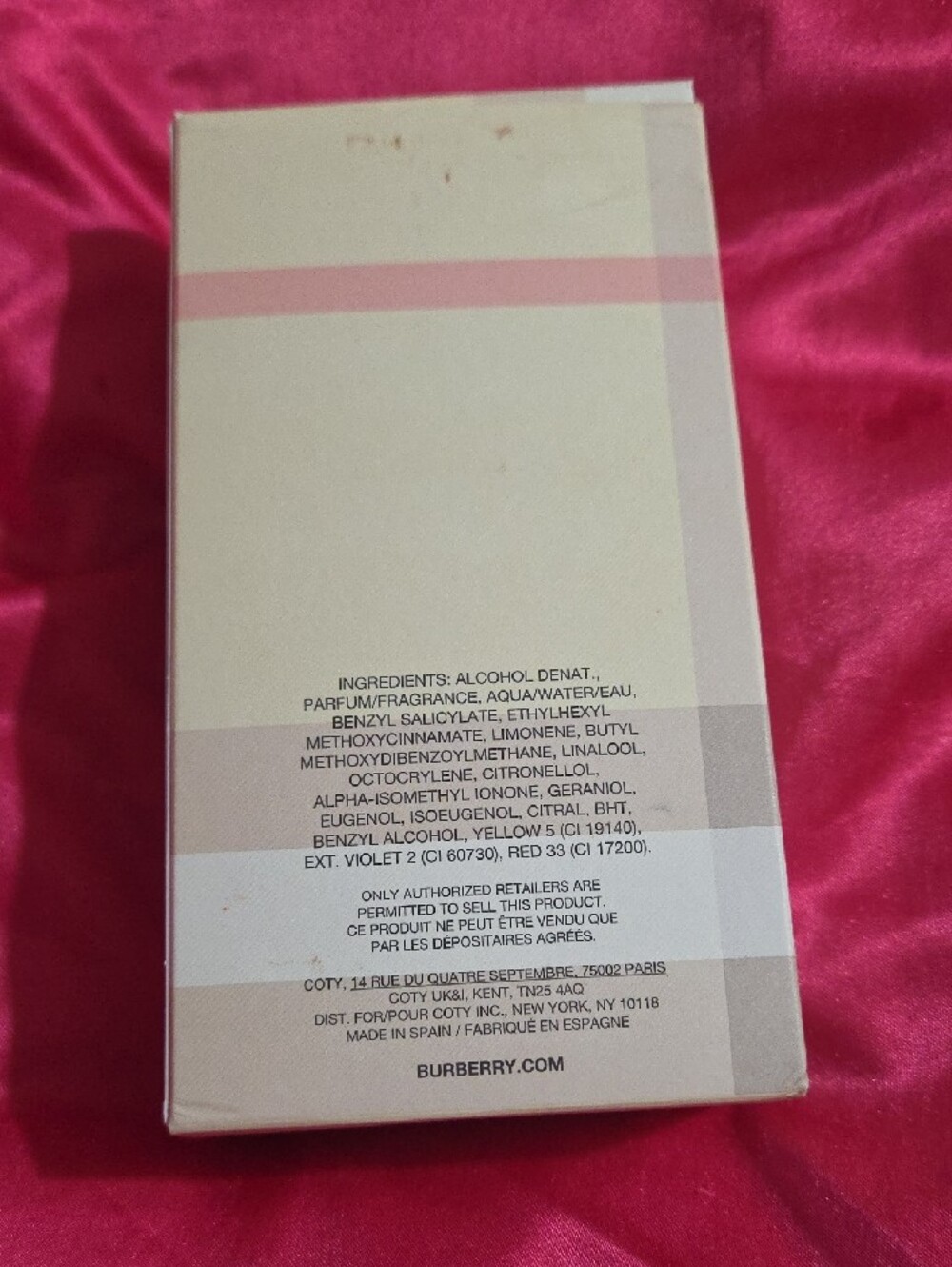 Burberry London Women's Box - Cream & Pink Plaid - Picture 2 of 4